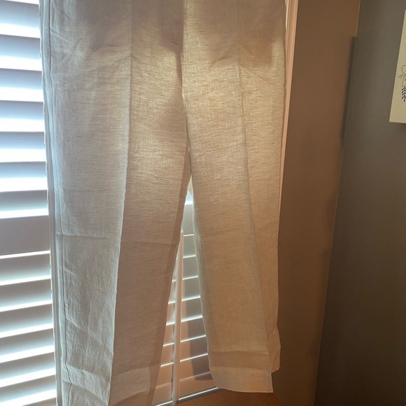 NWT Talbots oatmeal linen capris sz 10 - Picture 6 of 8
